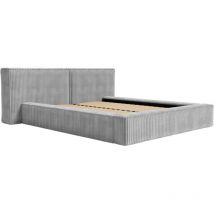 Bett mit Bettkasten - 160 x 200 cm - Grob gerippter Cord - Hellgrau - timano von Pascal Morabito