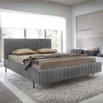 Bett mit Bettkasten 180x200cm Grau