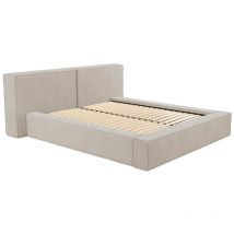 Bett mit Bettkasten - 140 x 190 cm - Cord - Beige - timano von Pascal Morabito