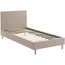 Sweeek - Bett mit Lattenrost und Kopfteil, Stoffausführung