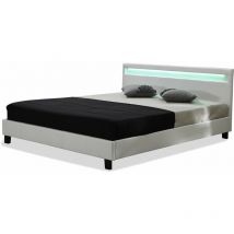 Bett mit led 'Maria' - 140 x 190 cm - Weiß