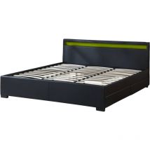 Led-doppelbett "nico" Mit 4 Schubladen - 180 X 200 Cm - Schwarz