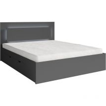 Bett nofi mit Lattenrost 160 x 200 cm mit 2 Aufbewahrungsschubladen - graphitgrau
