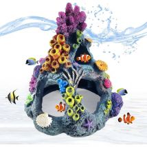 Betta Décoration de Corail pour Aquarium en Résine, Montagne Cave Ornements pour Poissons Betta, Corail Aquarium Corail Décorations Fish Shelter