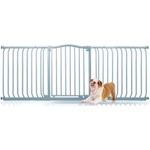 Bettacare - Curved Top Dog Gate, 188cm - 197cm, Matt Grey, Pressure Fit Pet Gate for Dog and Puppy, Pet and Dog Barrier