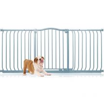 Bettacare - Curved Top Dog Gate, 161cm - 170cm, Matt Grey, Pressure Fit Pet Gate for Dog and Puppy, Pet and Dog Barrier