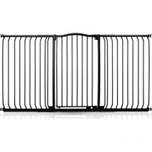 Bettacare - Extra Tall Curved Top Dog Gate, 179cm - 188cm, Matt Black, Extra Tall 100cm in Height, Pressure Fit Pet Gate
