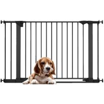 Bettacare - SafeStep Dog Gate, Black, 117cm - 124cm, Extra Low Walkthough, 81cm Extra Wide Doorway, Extra Wide Pet Gate