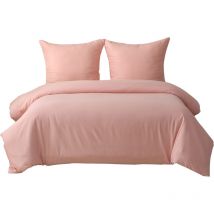 Redom - Bettbezug-Set bestehend aus vier Teilen (helles Puder), Bettbezuggröße ss: 135 x 200 x 2, Kissenbezug: 80 x 80 x 2