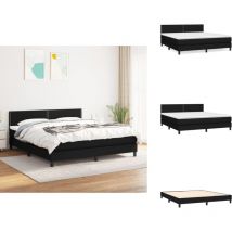 Vidaxl - Boxspringbett mit Matratze Schwarz 180x200 cm Stoff - Boxspringbett - Doppelbett - Schlafsystem - Bettenrahmen - Matratze