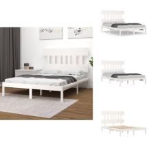 Vidaxl - Massivholzbett Weiß 120x200 cm - Holzbett - Massivholzbette - Kiefernbett - Doppelbett - Weißes Bett