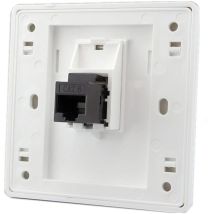 Femelle à femelle CAT6 Gigabit prise murale réseau double passage RJ45 LAN façade Internet prise de courant droite, 86x86mm (LAN x 1)