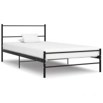 Maison Chic - Bettgestell Einzelbett Bett für Schlafzimmer Schwarz Metall 100 × 200 cm DE52982