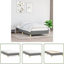 The Living Store Bettgestell Ohne Matratze Dunkelgrau 90x200 Cm Stoff - Bettrahmen - Doppelbett - Schlafzimmermöbel - Boxspringbetten - Lattenrost