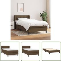 Maison Chic - The Living Store Boxspringbett mit Matratze Dunkelbraun 90x200 cm Stoff - Boxspringbett - Doppelbett - Bettenrahmen - Lattenrost