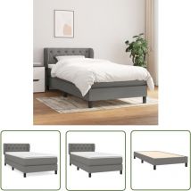 The Living Store Boxspringbett mit Matratze Dunkelgrau 80x200 cm Stoff - Boxspringbett - Doppelbett - Bettenrahmen - Matratze - Nachttisch