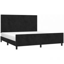 Bettgestell mit Kopfteil Schwarz 180x200 cm Samt vidaXL