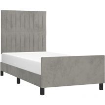 Bettgestell ohne Matratze Hellgrau 100x200 cm Samt vidaXL