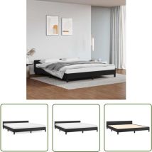 The Living Store Bettgestell Mit Kopfteil Ohne Matratze Schwarz 160x200 Cm - Bettstellengestell - Doppelbett - Boxspringbetten - Kopfteil - Schwarzes 