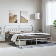 Bettgestell Mit Kopfteil Metall Weiß 193x203 Cm Vidaxl