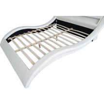 Bettgestell Mit Led 140 X 190 Cm In Weißem Pu-leder Paddington