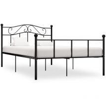 Bettgestell, Schlafzimmerbett/Doppelbett, Erwachsenenbett Schwarz Metall 120x200 cm XTJTE751431 BonneVie