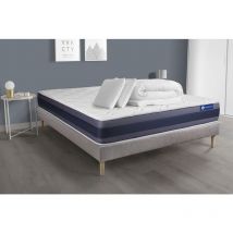 Komplettpaket Bett - Matratze 200x200 cm + Boxspringbett mit Lattenrost (im Set) + 2 Kopfkissen + Bettdecke - Actiflex Morpho