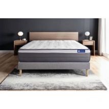 Actisom - Actiflex plus matratze 140x190cm + Bettgestell mit lattenrost - Dicke : 26cm - Taschenfederkern und Memory-schaum - H5