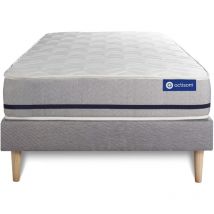 Actiflex Soft Matratze 90x190cm + Bettgestell Mit Lattenrost - Dicke : 20cm - Taschenfederkern- H3