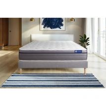 Actiflex Zen Matratze 120x200cm + Bettgestell Mit Lattenrost - Dicke : 26cm - Taschenfederkern Und Memory-schaum - H3