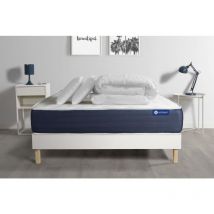 Actisom - Komplettpaket Bett - Matratze 180x200 cm + Boxspringbett mit Lattenrost (im Set) + 2 Kopfkissen + Bettdecke - Actilatex Sleep
