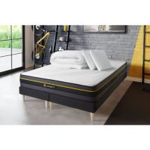 Komplettpaket Bett - Matratze 180x200 cm + 2 Boxspringbetten (Monoblock) + 2 Kopfkissen + Bettdecke - Active