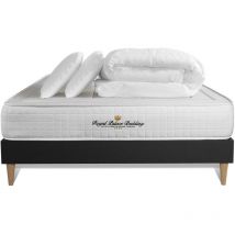 Komplettpaket Bett - Matratze 160x200 Cm + Boxspringbett Mit Lattenrost (im Set) + 2 Kopfkissen + Bettdecke - Balmoral