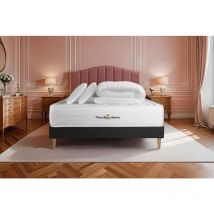 Komplettpaket Bett - Matratze 140x190 cm + Boxspringbett mit Lattenrost (im Set) + 2 Kopfkissen + Bettdecke - Buckingham