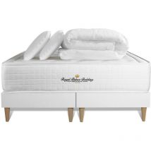 Komplettpaket Bett - Matratze 160x200 cm + 2 Boxspringbetten (Monoblock) + 2 Kopfkissen + Bettdecke - Buckingham
