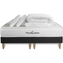 Royal Palace Bedding - Komplettpaket Bett - Matratze 160x200 cm + 2 Boxspringbetten (Monoblock) + 2 Kopfkissen + Bettdecke - Lancaster