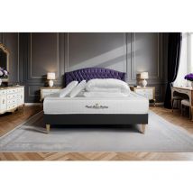 Komplettpaket Bett - Matratze 180x200 cm + Boxspringbett mit Lattenrost (im Set) + 2 Kopfkissen + Bettdecke - Nottingham