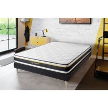 Soft Matratze 160x220cm + Bettgestell Mit Lattenrost , Härtegrad 5 , Hd-schaum Mit Mikroluftzellen , Höhe : 19 Cm
