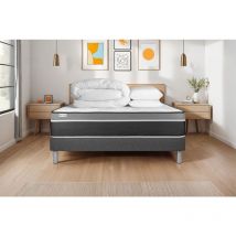 Komplettpaket Bett - Matratze 140x200 cm + Boxspringbett mit Lattenrost (im Set) + 2 Kopfkissen + Bettdecke - Vital Care