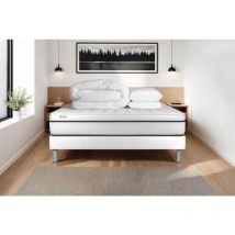 Komplettpaket Bett - Matratze 140x190 cm + Boxspringbett mit Lattenrost (im Set) + 2 Kopfkissen + Bettdecke - Vital Spa