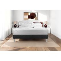 Komplettpaket Bett - Matratze 160x200 cm + Boxspringbett mit Lattenrost (im Set) + 2 Kopfkissen + Bettdecke - Vitalmemo