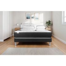 Komplettpaket Bett - Matratze 180x200 Cm + Boxspringbett Mit Lattenrost (im Set) + 2 Kopfkissen + Bettdecke - Vitalspring