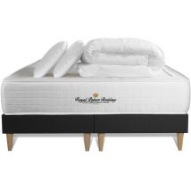 Komplettpaket Bett - Matratze 160x200 Cm + 2 Boxspringbetten (monoblock) + 2 Kopfkissen + Bettdecke - Windsor