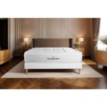 Matratze Windsor 140 x 210 cm + Bettgestell mit lattenrost , Härtegrad 2 , Memory-Schaum und Taschenfeder , Höhe : 26 cm