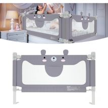 Bettgitter 150 cm Baby Bett Rausfallschutz höhenverstellbar Kinder Bettschutzgitter mit Aufbewahrungstasche Kinderbettgitter, für Kinderbetten,