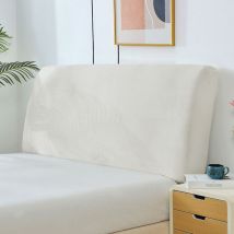 Bett Kopfteil Bezug, Bettkopfteil Hussen, Weicher Strecken Samtstoff Staubdicht, Staubdichte Schutzhülle Für Gepolsterte Schlafzimmer Kopfteil – Weiß 