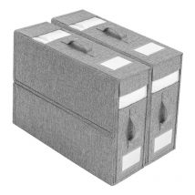 Stapelbare Unterbett - Aufbewahrungsbox für Bettwäsche Organizer mit Sichtfenster Bettwäschen Aufbewahrung für Queen/King Size Bettlaken Set