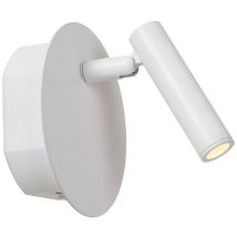 Jolijn - wiederaufladbare Bettlampe / Wandleuchte - Akku/Batterie - ø 10,2 cm - led - 1x2W 3000K - Magnetisch - Weiß - Lucide
