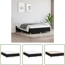 The Living Store Bettgestell ohne Matratze Schwarz 140x190 cm Stoff - Bettrahmen - Doppelbett - Boxspringbetten - Lattenrost - Schlafzimmermöbel
