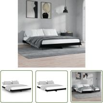 The Living Store Bettgestell Schwarz 200x200 Cm Holzwerkstoff - Bettes Gestell - Doppelbett - Holzrahmen - Schwarzes Bett - Lattenrost